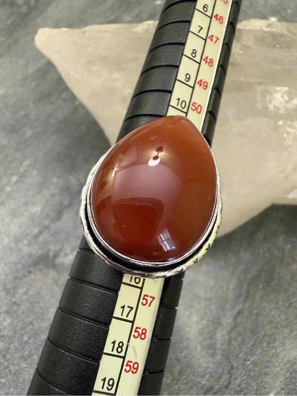 Genuine Carnelian Gemstone Cocktail Ring